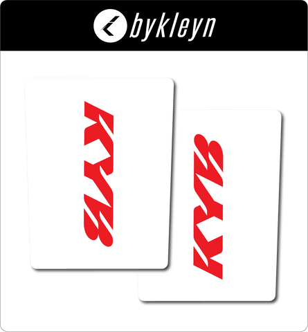 KYB Fork Decal Set - White & Red