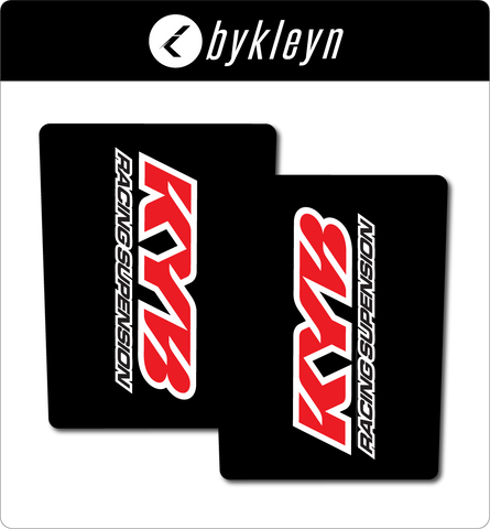 KYB Racing suspension Fork Decal Set - Black Backing